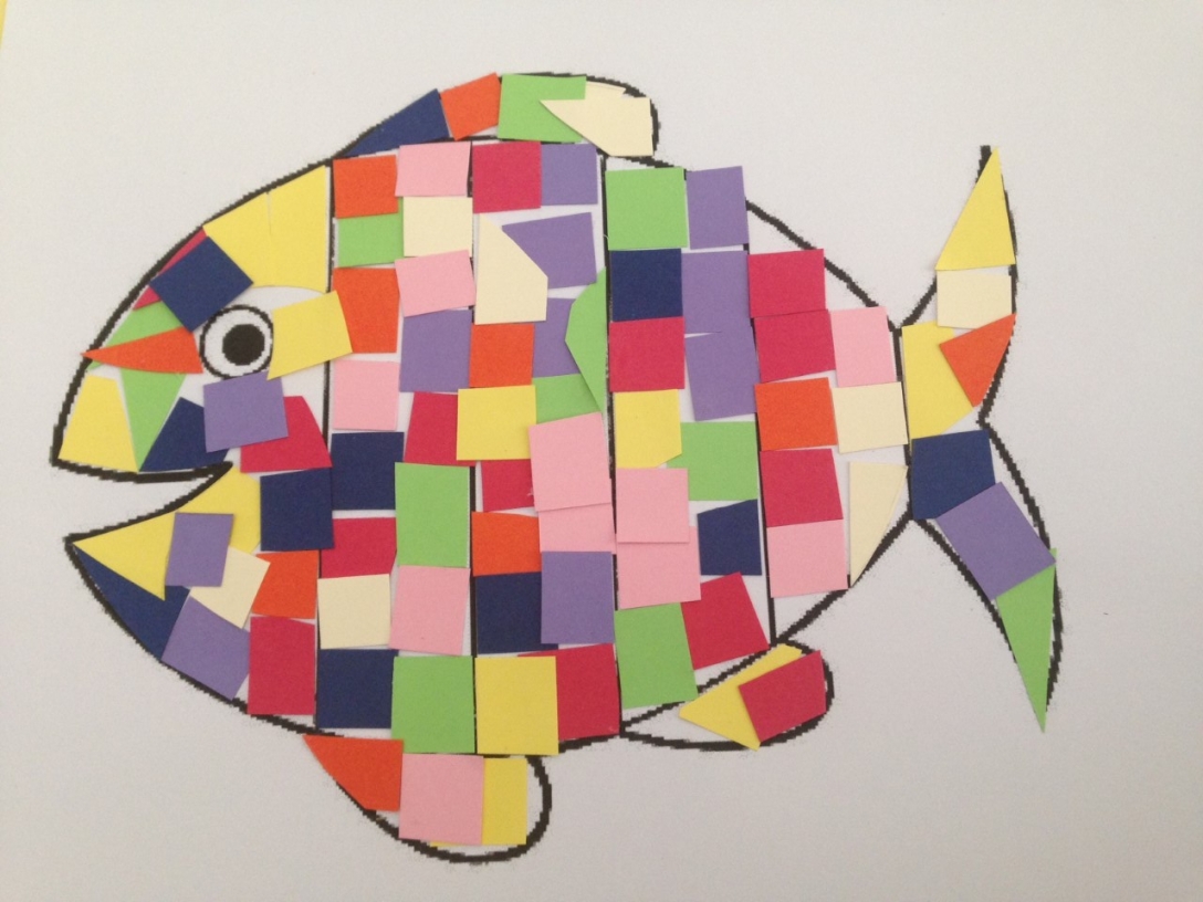 Kit créatif enfant Mosaïque poissons 2D